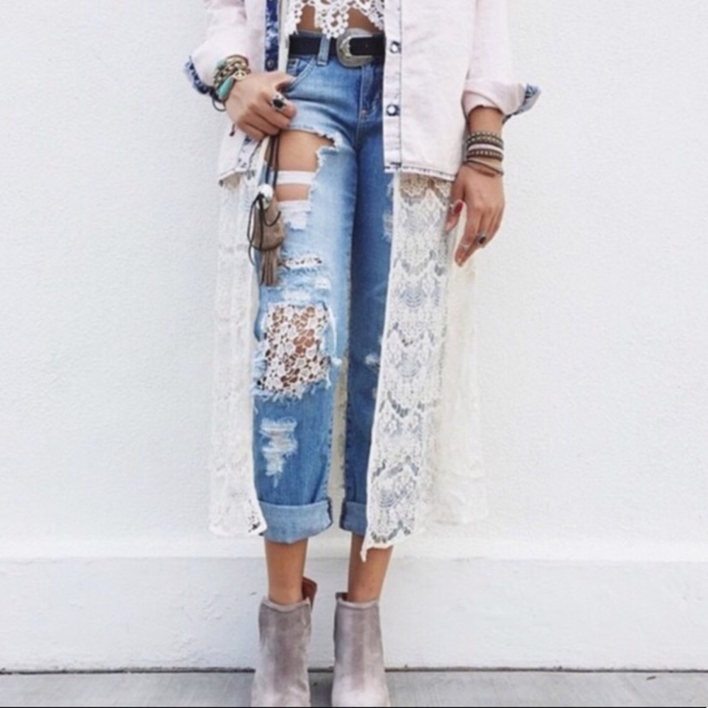 Carmar Lace Boyfriend Jeans
